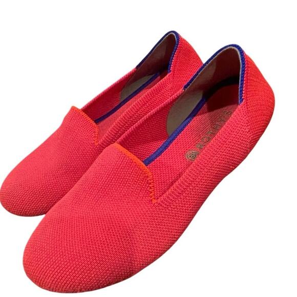 ROTHY’S LOAFERS FLAMINGO PINK BLUE SZ 3 GIRLS CONFORT PREPPY KAWAII - Picture 2 of 16